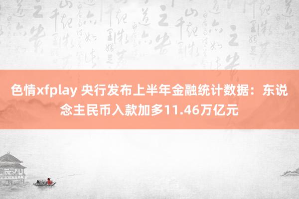 色情xfplay 央行发布上半年金融统计数据：东说念主民币入款加多11.46万亿元