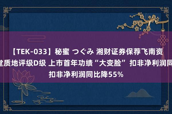 【TEK-033】秘蜜 つぐみ 湘财证券保荐飞南资源IPO名堂质地评级D级 上市首年功绩“大变脸” 扣非净利润同比降55%