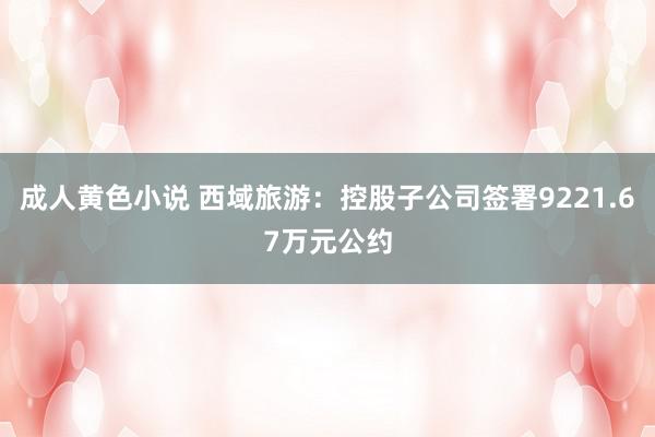 成人黄色小说 西域旅游：控股子公司签署9221.67万元公约