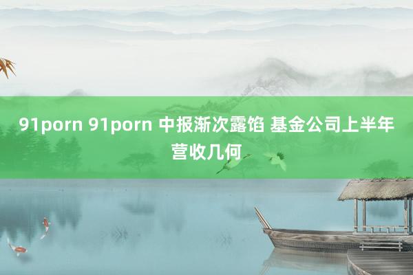 91porn 91porn 中报渐次露馅 基金公司上半年营收几何