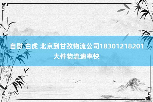 自慰 白虎 北京到甘孜物流公司18301218201大件物流速率快