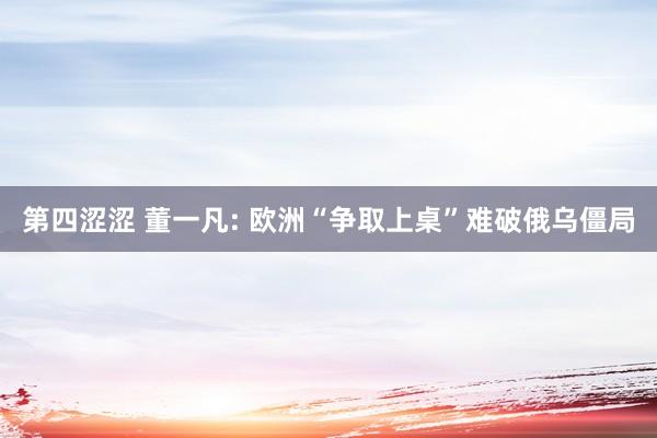 第四涩涩 董一凡: 欧洲“争取上桌”难破俄乌僵局