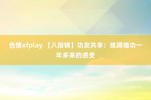 色情xfplay 【八段锦】功友共享：练蹲墙功一年多来的感受