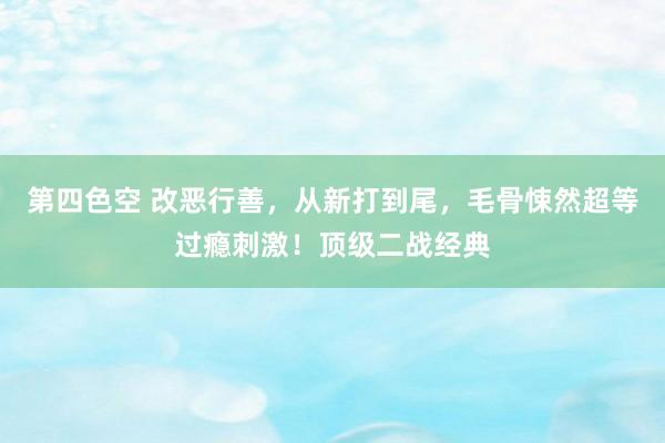 第四色空 改恶行善，从新打到尾，毛骨悚然超等过瘾刺激！顶级二战经典